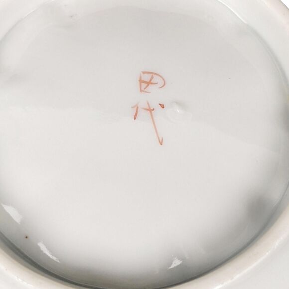 Vintage Hand-Painted Floral Porcelain Bowl: Cobalt Blue & Gold Trim - Picture 7 of 7